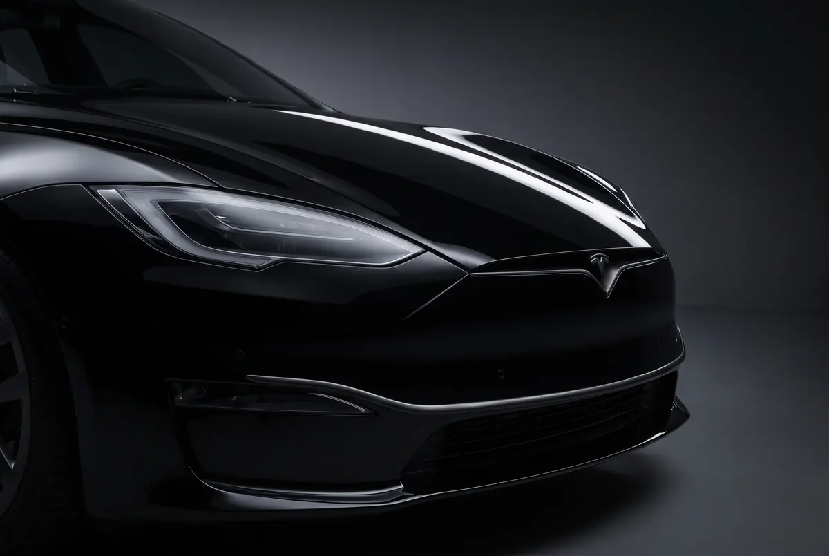 Detail van een Tesla Model S