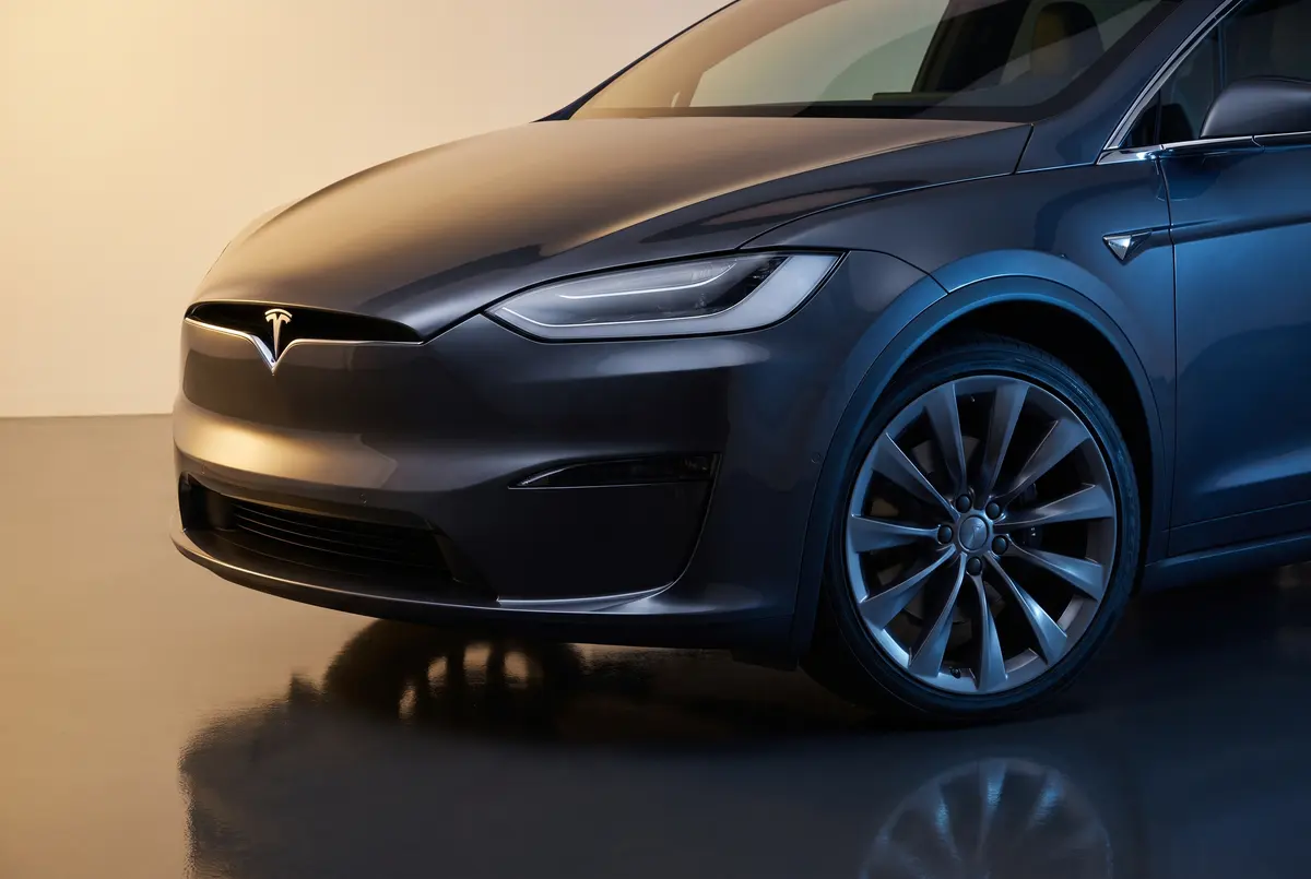 Detail van een Tesla Model X
